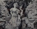 Scena adoracji na łonie natury - żakard Neyret Freres