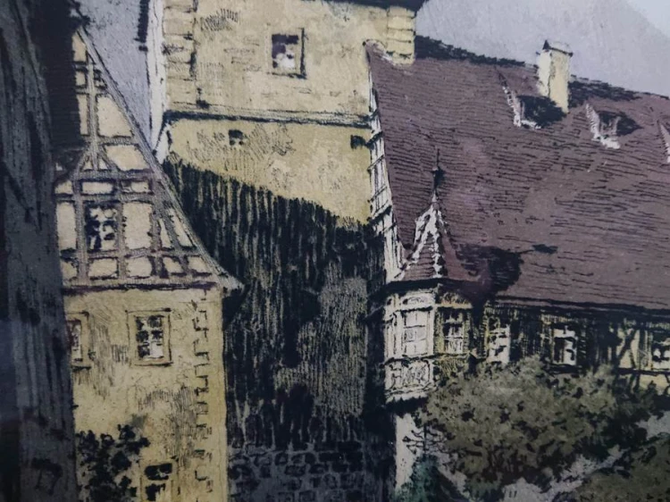 Rothenburg ob der Tauber - kolorowa grafika - Rudolf Veit