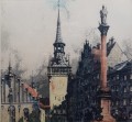 München Marienplatz - kolorowa grafika - Rudolf Veit