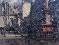 München Marienplatz - kolorowa grafika - Rudolf Veit