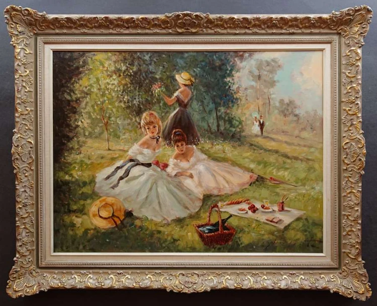 Merfort Gerhard - obraz ręcznie malowany - Majowy piknik