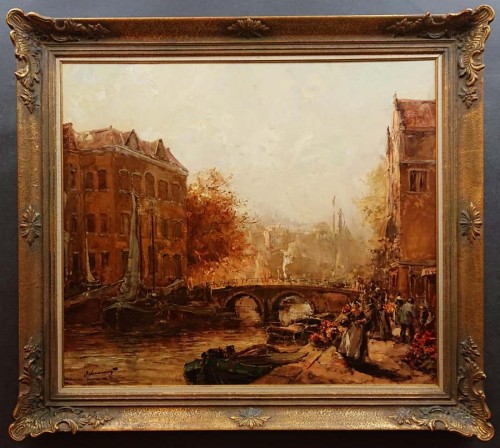 Dickmeis Gerhard - Kwiatowe stragany nad kanałem w Amsterdamie