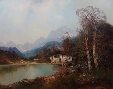 Wiosna na podgórzu - obraz pejzażowy XXL - Gustav Türk
