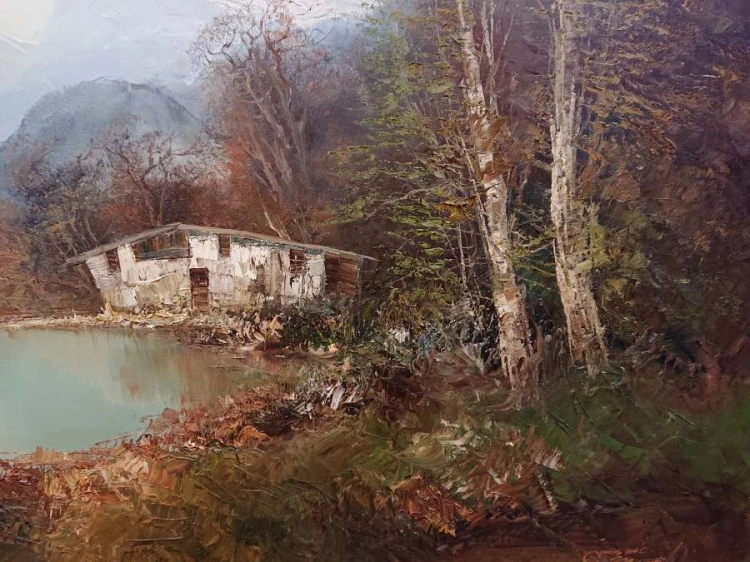 Wiosna na podgórzu - obraz pejzażowy XXL - Gustav Türk