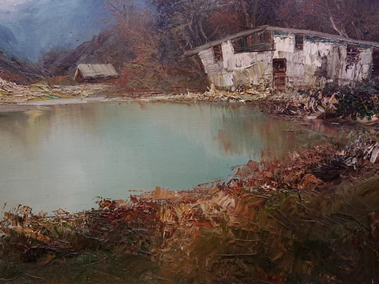 Wiosna na podgórzu - obraz pejzażowy XXL - Gustav Türk