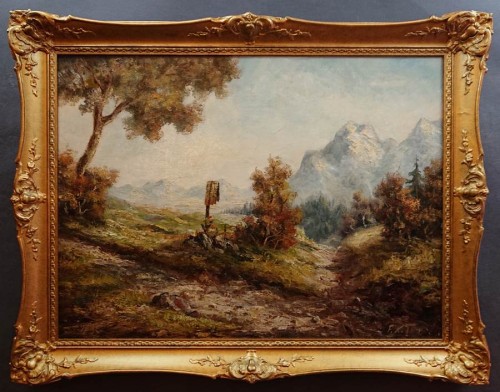 Widok na pasmo górskie Karwendel - Friedrich Karl Thauer