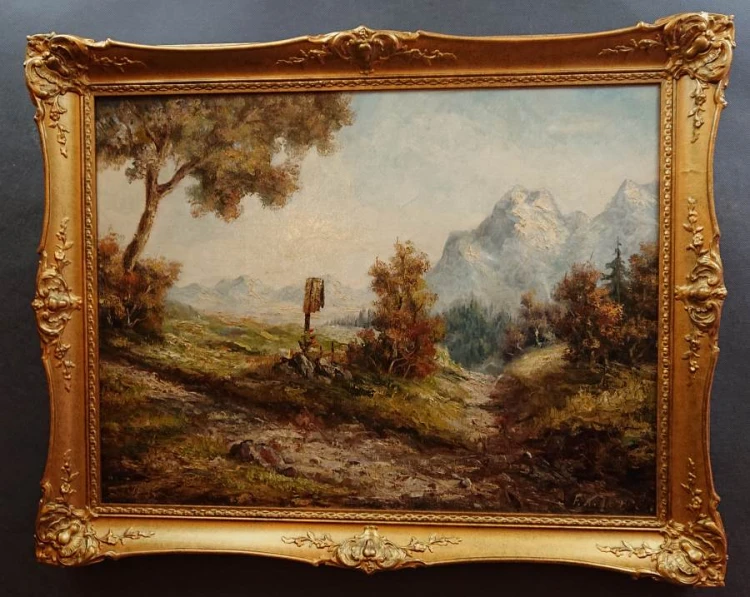 Widok na pasmo górskie Karwendel - Friedrich Karl Thauer