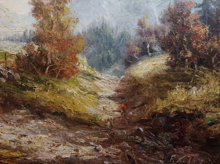 Widok na pasmo górskie Karwendel - Friedrich Karl Thauer