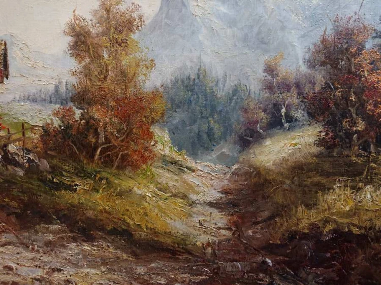 Widok na pasmo górskie Karwendel - Friedrich Karl Thauer