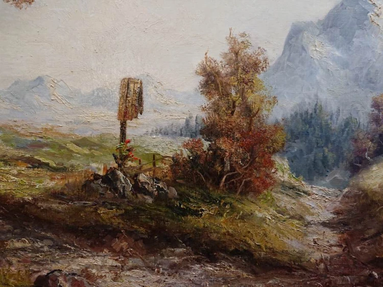 Widok na pasmo górskie Karwendel - Friedrich Karl Thauer