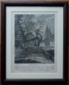 Jeleń szlachetny - miedzioryt J. Elias Ridinger - oryginał 1765 r