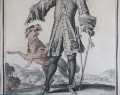 Myśliwy z psem - miedzioryt 1703 rok - Caspar Luyken