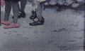 Damy pozujące do portretu - obraz z jedwabiu XIX wiek