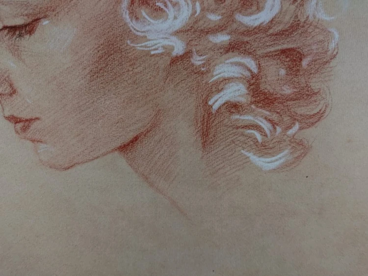 Portret blondynki - Walter Stengl - malarstwo pastelowe