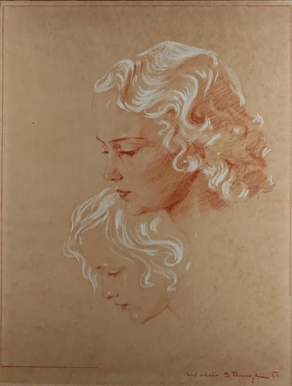 Pokoleniowy portret - Walter Stengl - obraz pastelowy