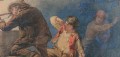 Scena batalistyczna - Alessandro Durini - Akwarela XIX wiek