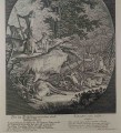 Myśliwy po polowaniu - miedzioryt Martin Elias Ridinger