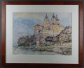 Klasztor Melk - Benno Danitz - Duża barwna akwarela