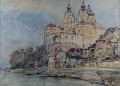 Klasztor Melk - Benno Danitz - Duża barwna akwarela