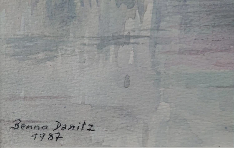 Klasztor Melk - Benno Danitz - Duża barwna akwarela