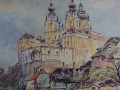 Klasztor Melk - Benno Danitz - Duża barwna akwarela