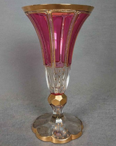 Pałacowy Złocony wazon - szkło Steiner & Vogel