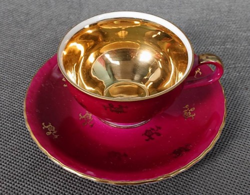 Wyzłocona filiżanka ze spodkiem do espresso - porcelana Schirnding