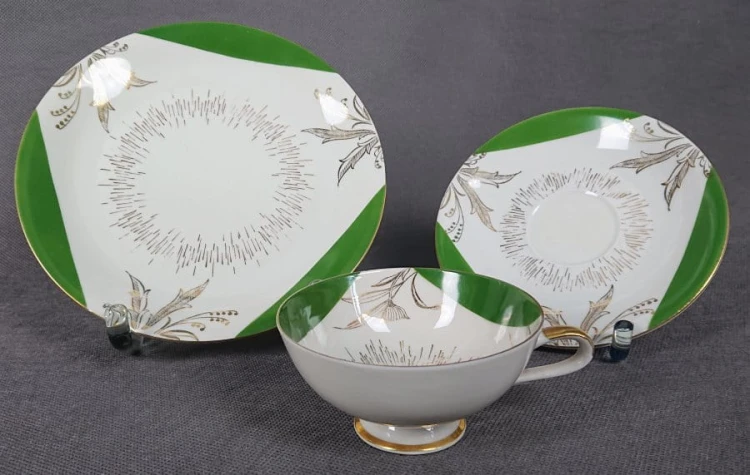 Zestaw śniadaniowy do herbaty - porcelana Oscar Schaller