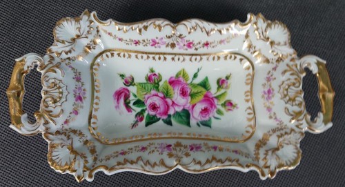 Stara nieduża patera XIX wiek - porcelana ręcznie malowana