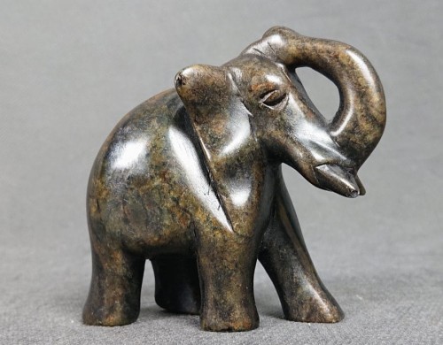 Słoń rzeźba w steatycie - Figurka z kamienia mydlanego