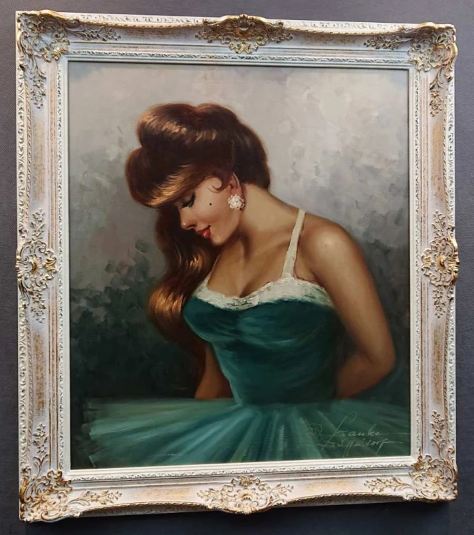 Portret baletnicy malowany na płótnie