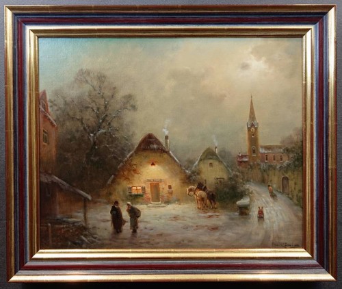 Wieś w zimowej aurze - Günter König - mały obraz