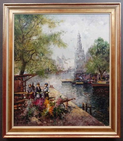 Targ kwiatowy nad kanałem w Amsterdamie - Christian Jereczek - Henriot