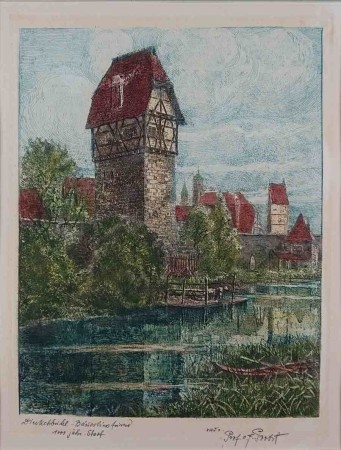 Grafika Otto Ferdinand Probst - mury obronne