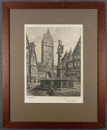 Ferdinand Probst - duża grafika - miejska fontanna