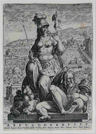 Alegoria Rzymu - miedzioryt XVI wiek - Cornelis Cort