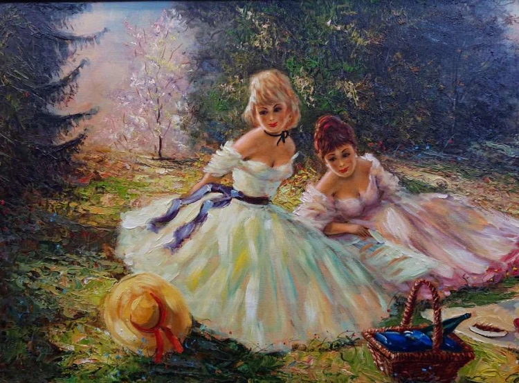 Sielankowy piknik na polanie - obraz do salonu - Gerhard Merfort