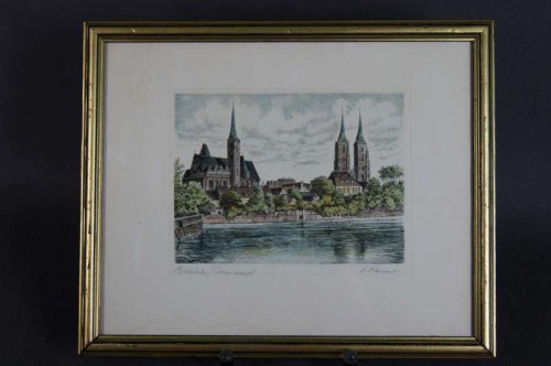 Grafika Breslau - Wrocław widok na wyspę Piasek A. Remo !!!