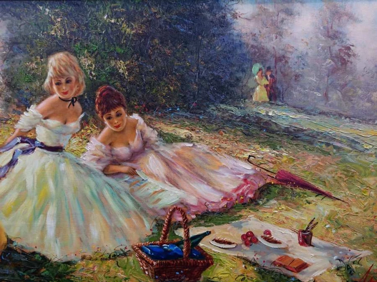 Sielankowy piknik na polanie - obraz do salonu - Gerhard Merfort