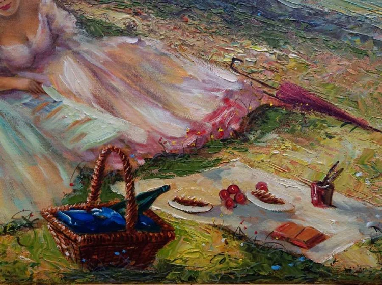 Sielankowy piknik na polanie - obraz do salonu - Gerhard Merfort