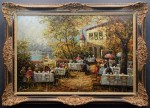 Jesienna kawiarnia w plenerze ⭐ Duży obraz w ramie ⭐ August Alexander Wendehals
