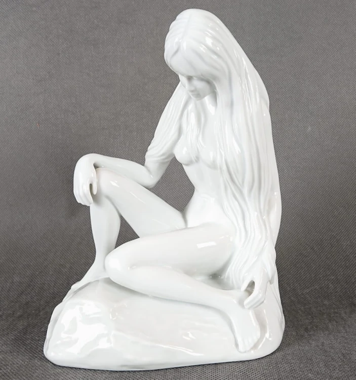 Nimfa wodna - Porcelanowa duża figurka - Wytwórnia Höchst