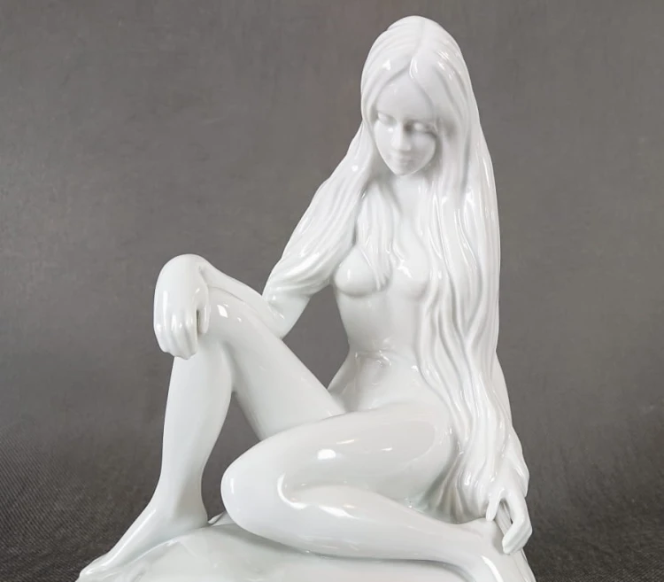 Nimfa wodna - Porcelanowa duża figurka - Wytwórnia Höchst
