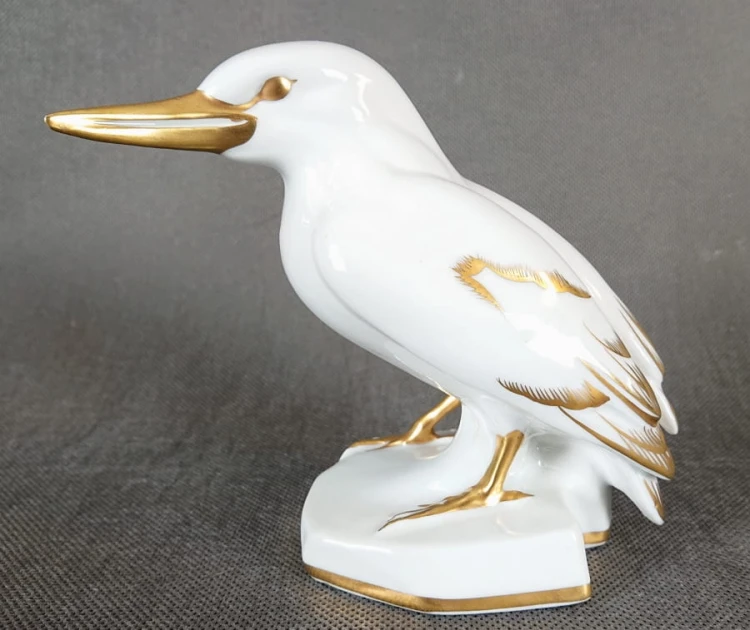 Zimorodek - Porcelanowa figurka - Wytwórnia VEB Lichte
