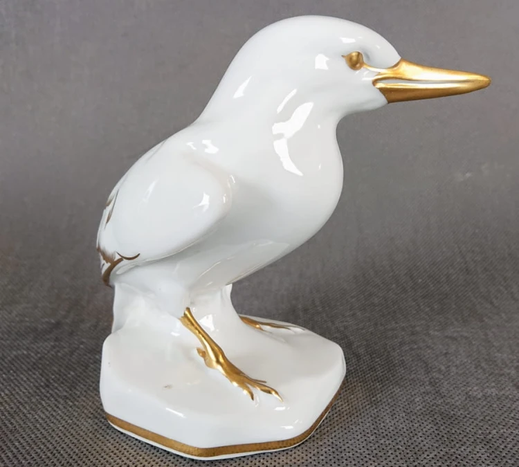 Zimorodek - Porcelanowa figurka - Wytwórnia VEB Lichte