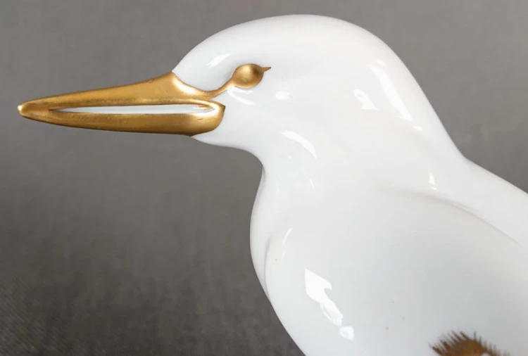 Zimorodek - Porcelanowa figurka - Wytwórnia VEB Lichte