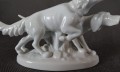 Seter i wyżeł - Figurka z porcelany - Wytwórnia Gerold