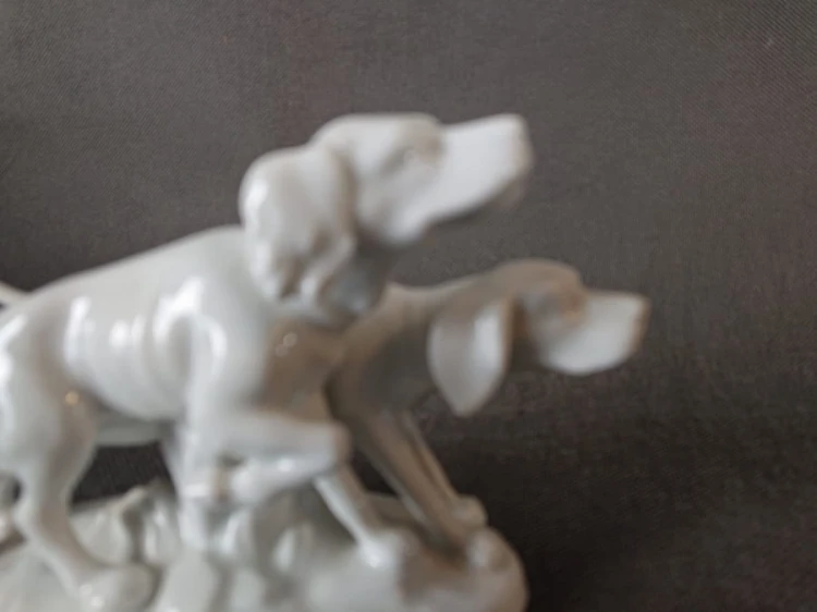 Seter i wyżeł - Figurka z porcelany - Wytwórnia Gerold