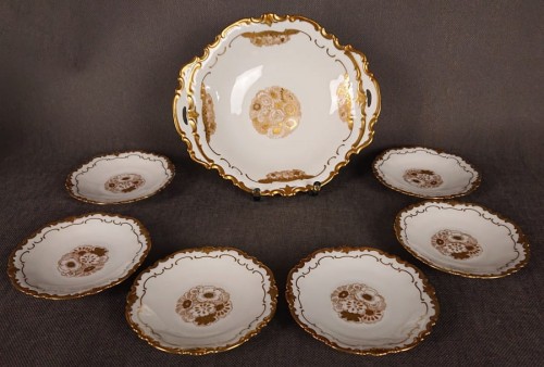 Komplet do przystawek - Biel i złocenia - Porcelana Reichenbach