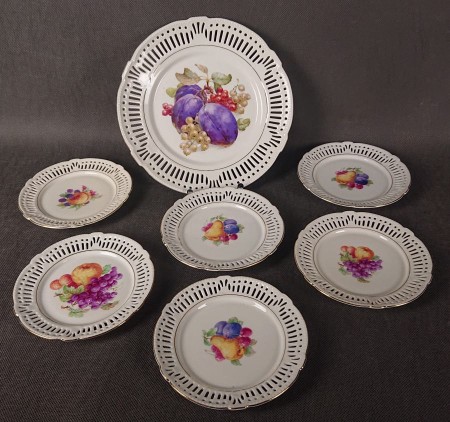 Ażurowy komplet deserowy - Porcelana Schwarzenhammer